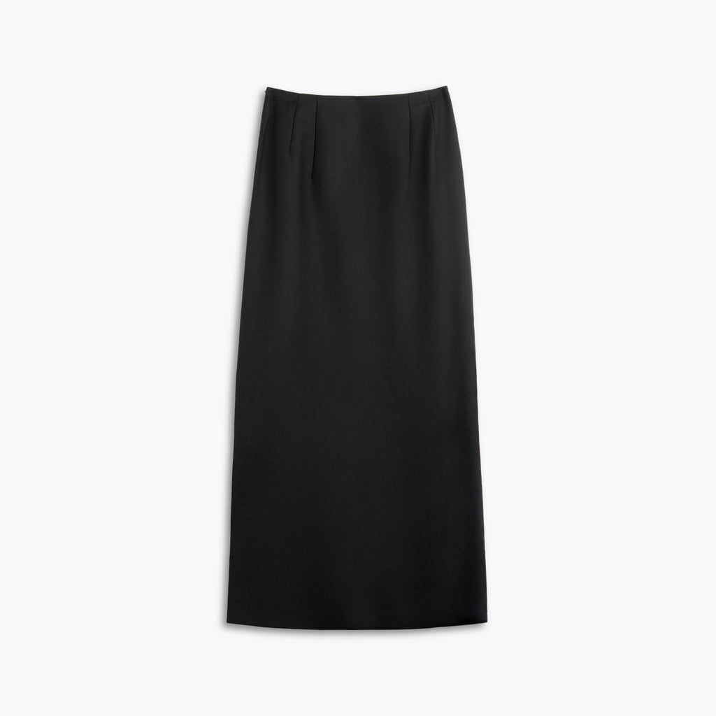Black wool skirt on a white background