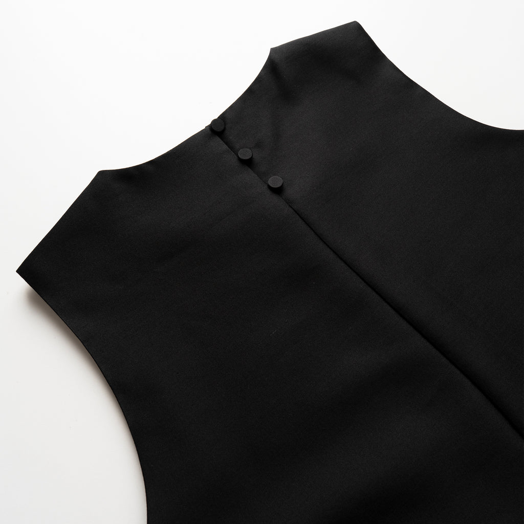 Luxury Wool-Silk Blend Sleeveless Tunic