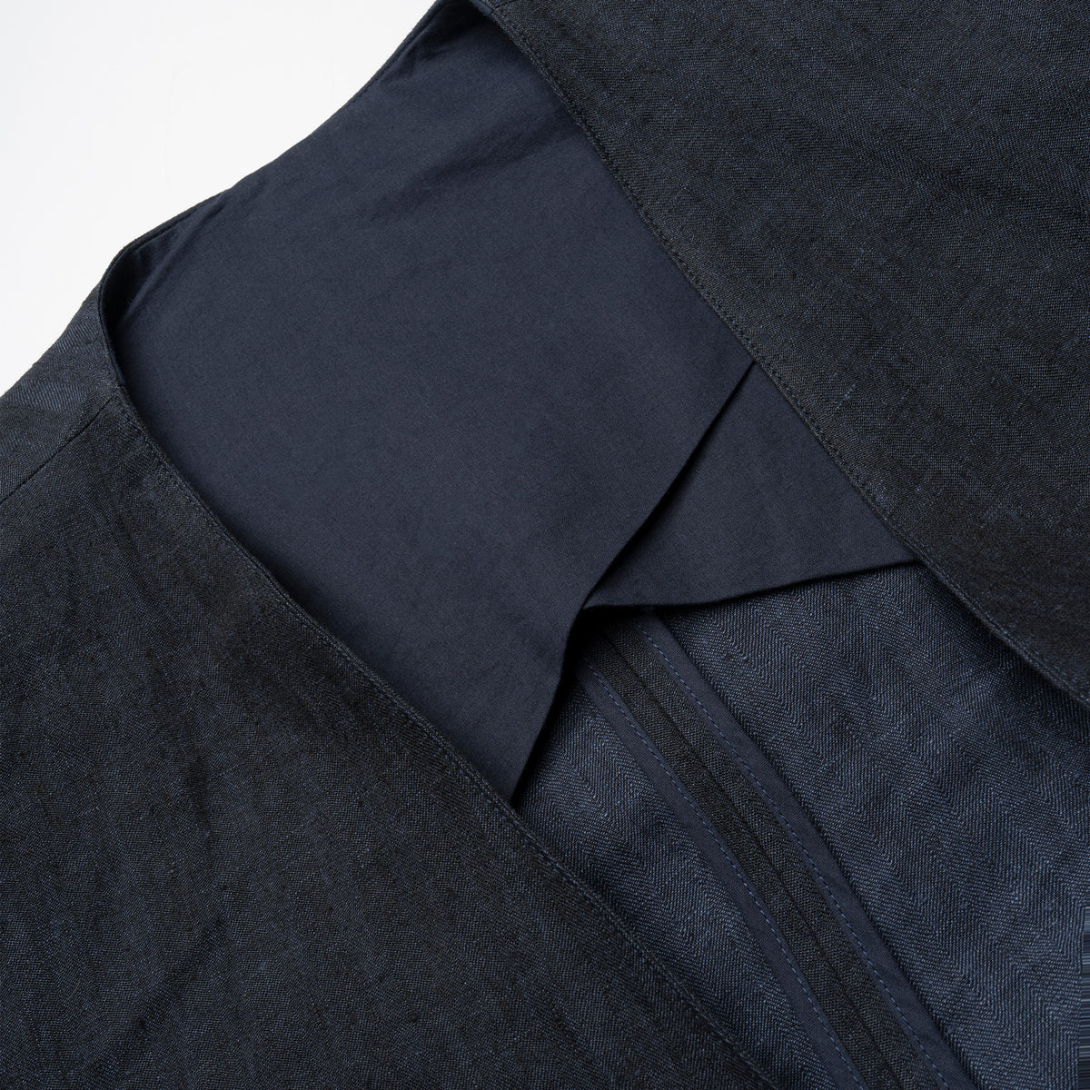 Close-up of a dark blue fabric texture