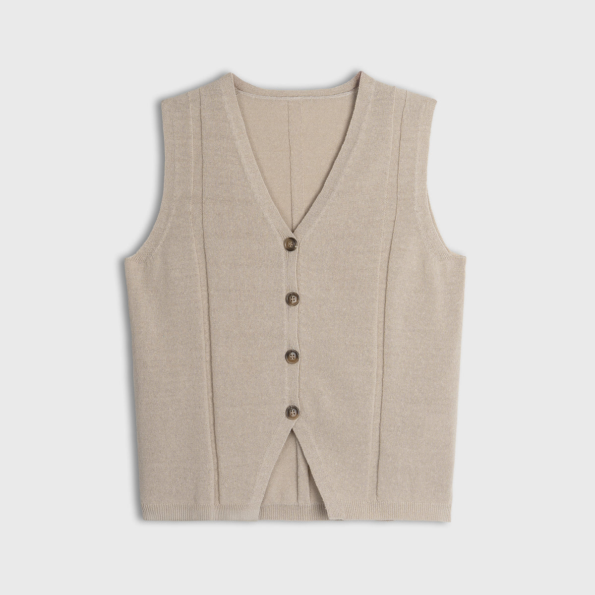 Calais Linen Cotton Blend Buttoned Vest