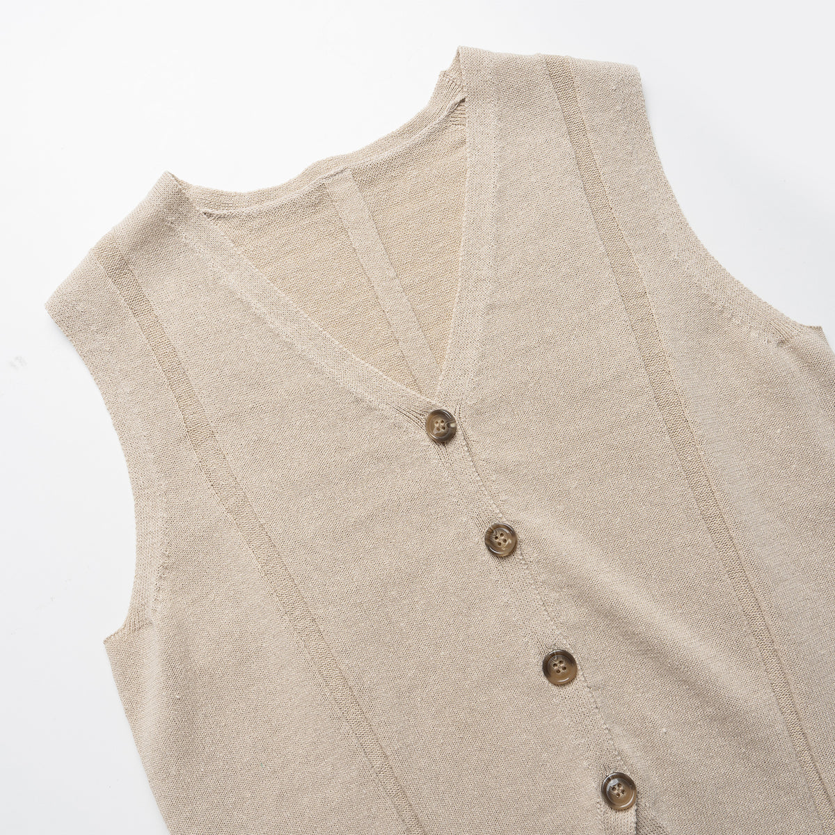 Calais Linen Cotton Blend Buttoned Vest