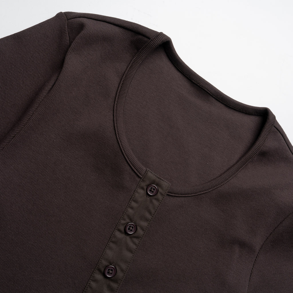Sculpted Henley Cotton Tee