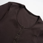 Sculpted Henley Cotton Tee