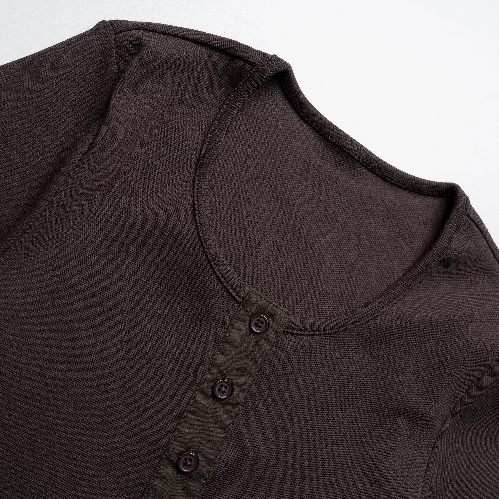 Sculpted Henley Cotton Tee