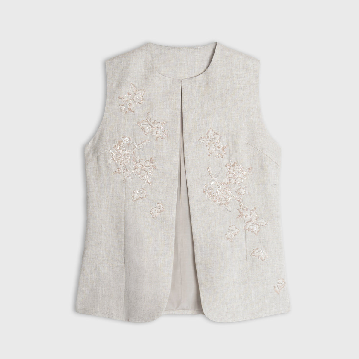 Éclat Beaded Linen Vest