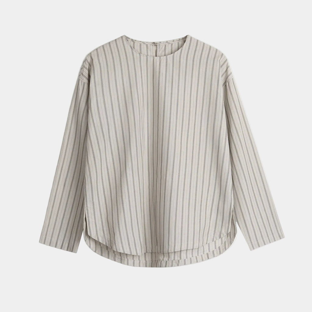 Elara Tie-Neck Stripe Blouse