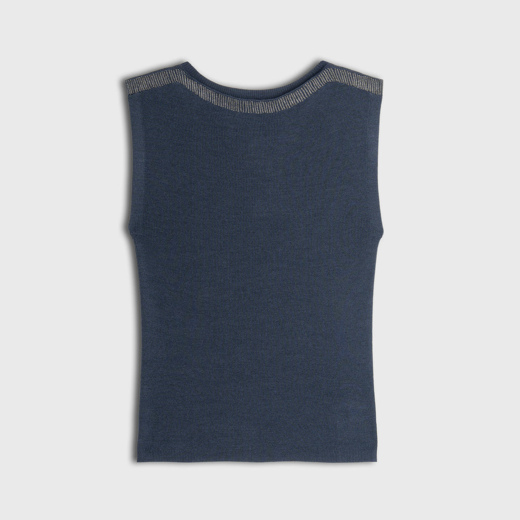 Eliose Beaded Wool-Silk Sleeveless Knit Top