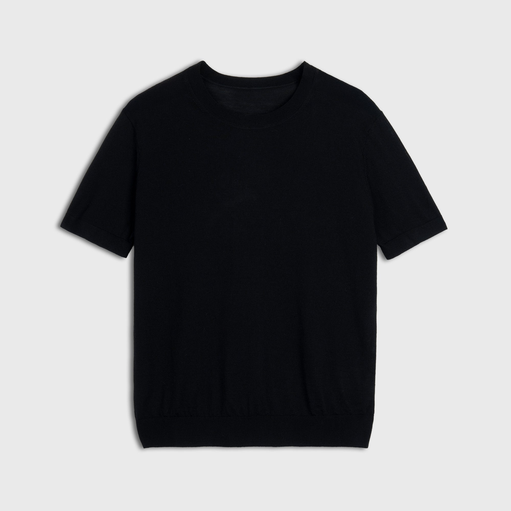 Black wool shirt on a light gray background