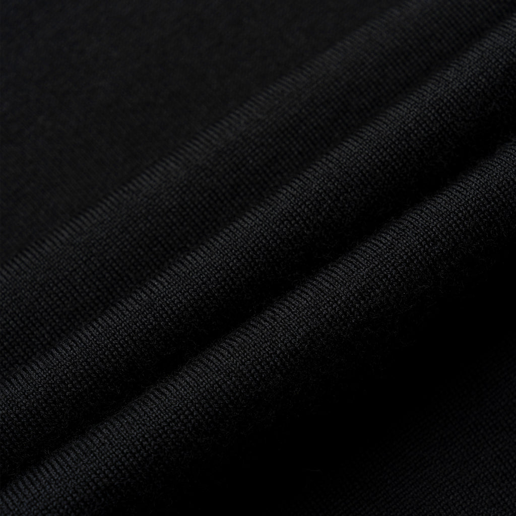 Close-up of black wool fabric