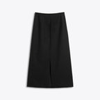Black wool skirt on a light gray background