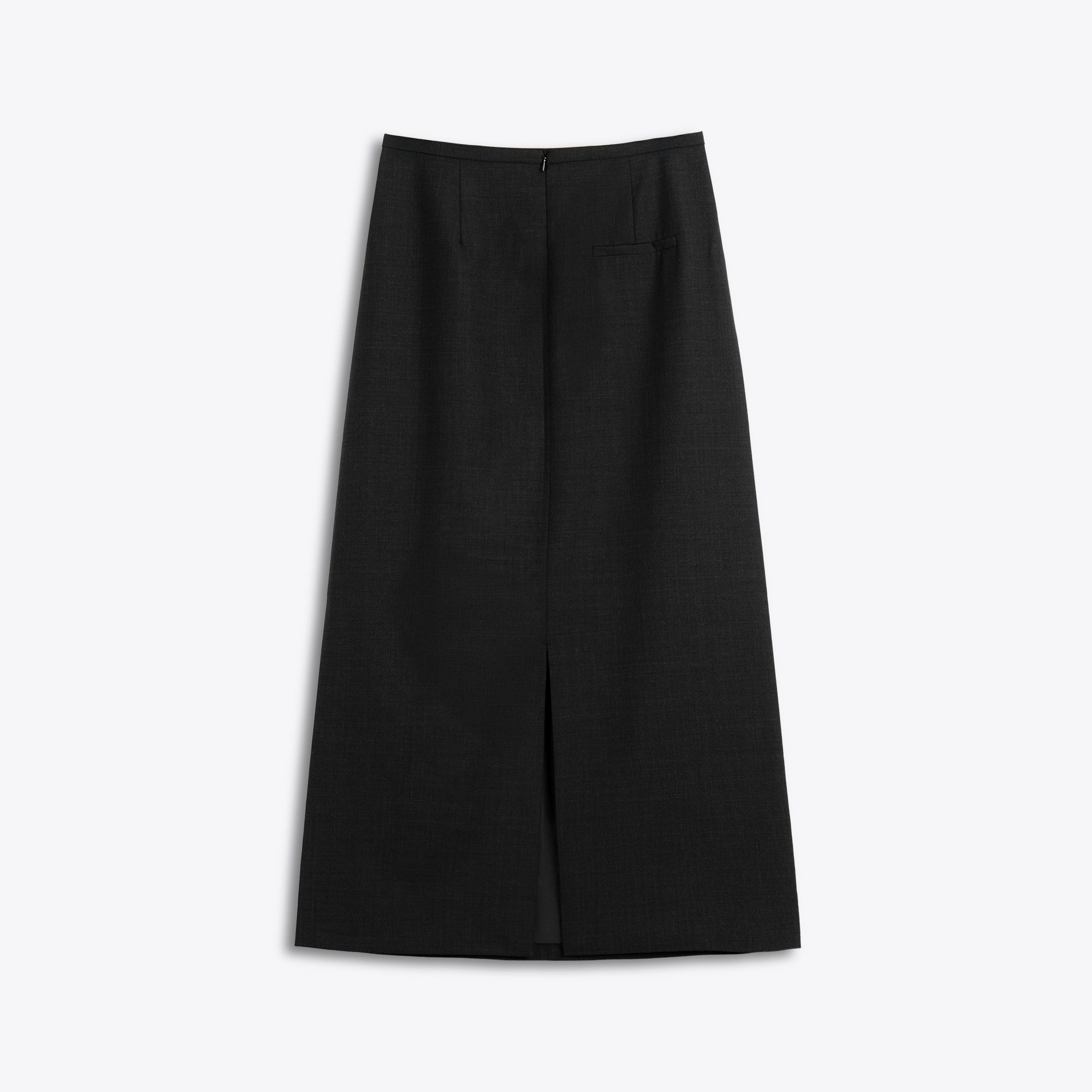 Black wool skirt on a light gray background