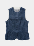 The Éliane Buttoned Linen Vest
