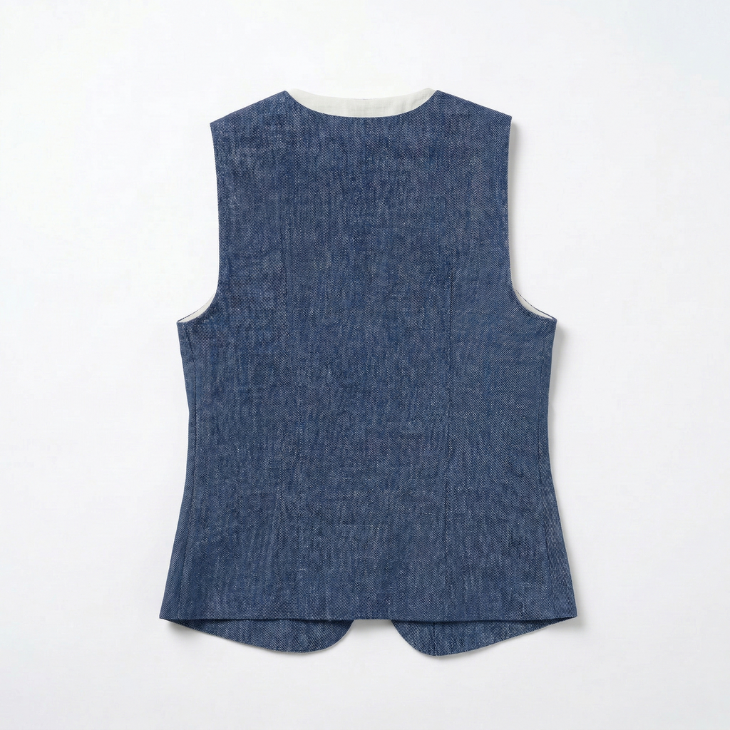 The Éliane Buttoned Linen Vest