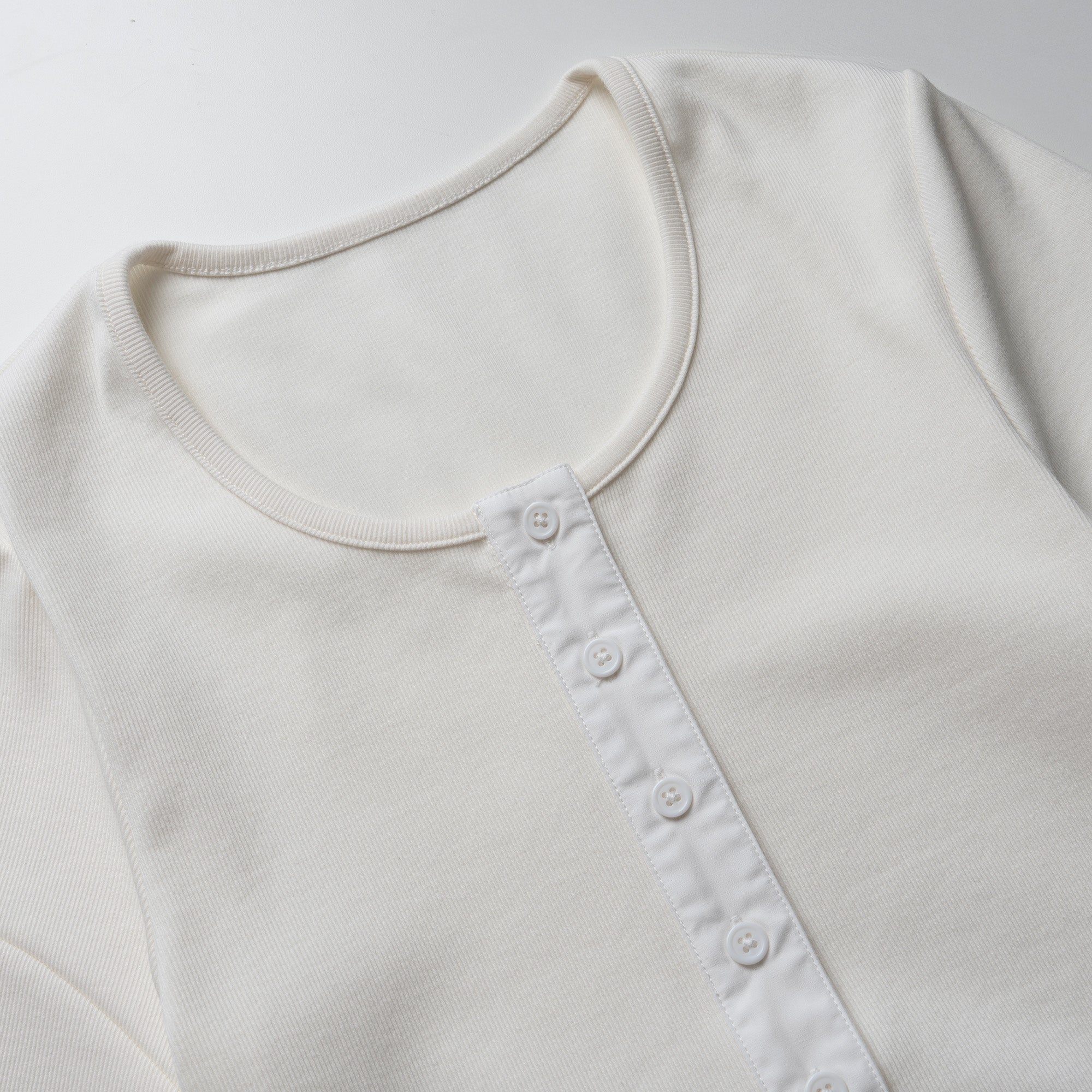 Sculpted Henley Cotton Tee