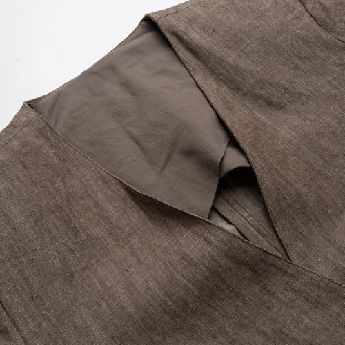 Caelis Open-Neck Linen-Hemp Jacket