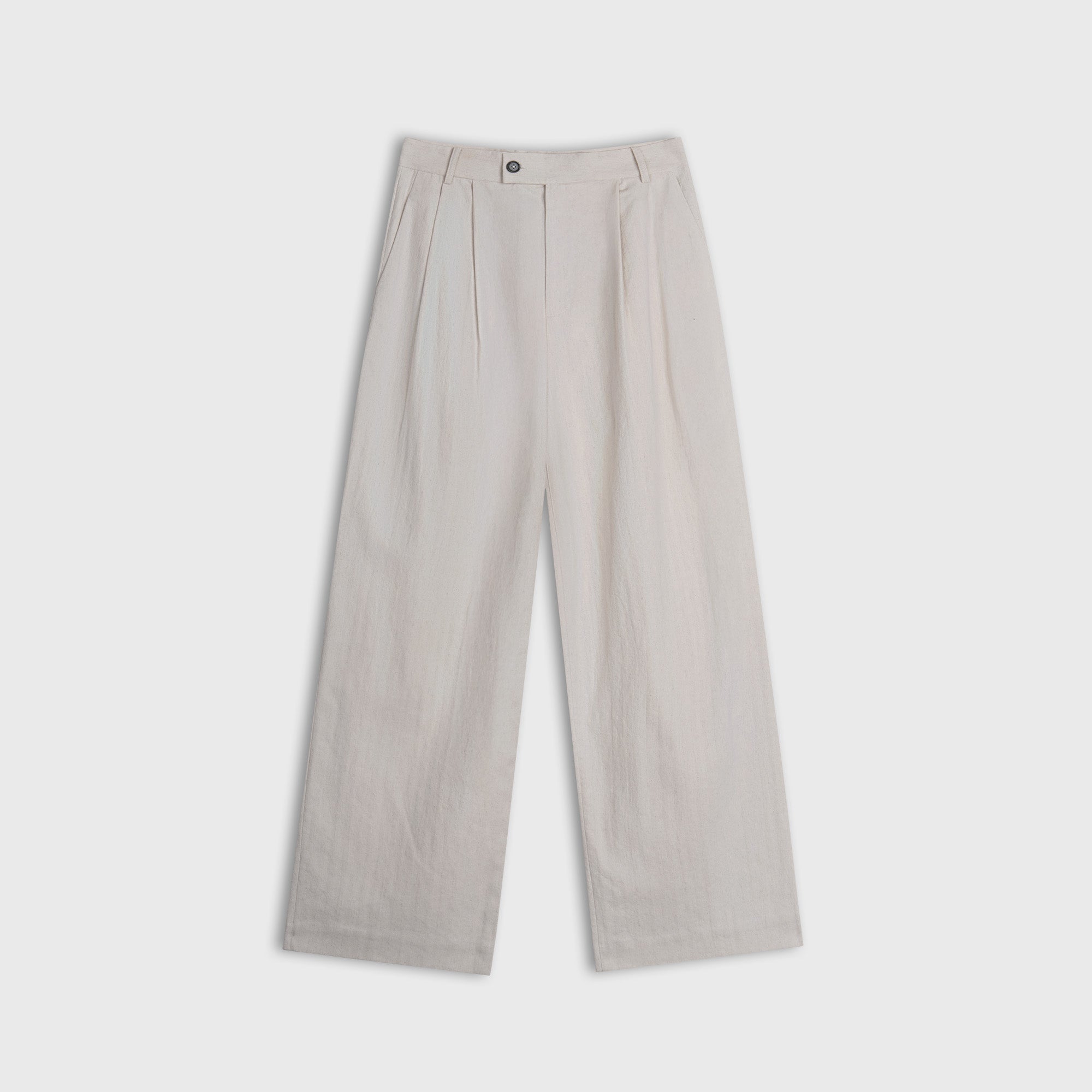 Arden Pleated Hemp-Cotton Trousers