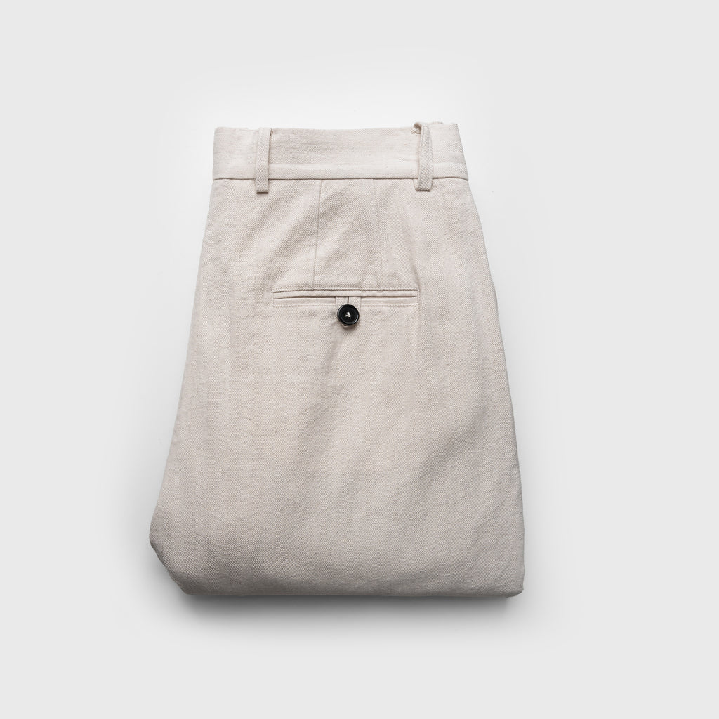 Arden Pleated Hemp-Cotton Trousers