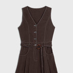Élan Linen Belted Dress