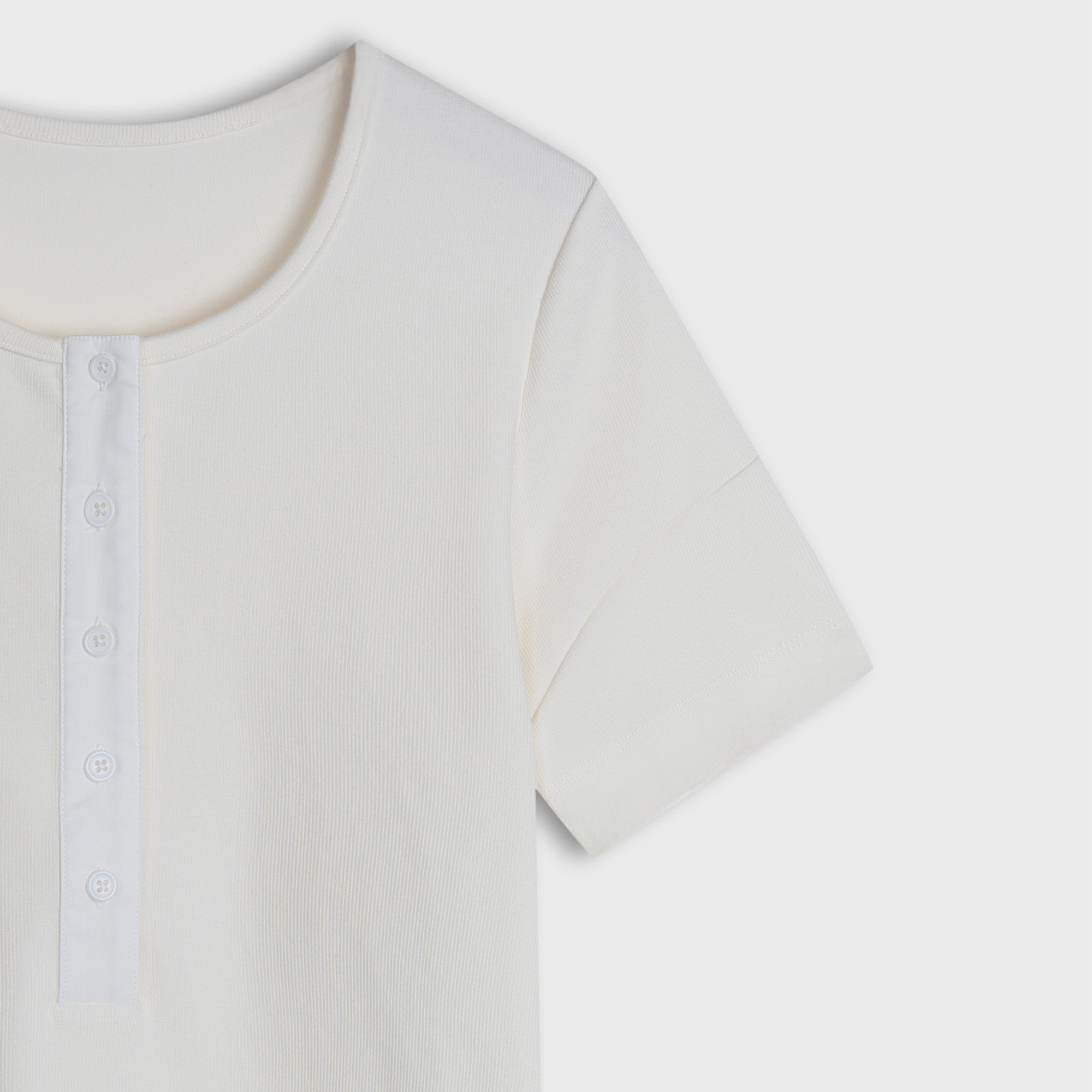 Sculpted Henley Cotton Tee