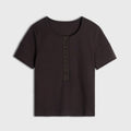 Sculpted Henley Cotton Tee