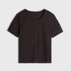 Sculpted Henley Cotton Tee