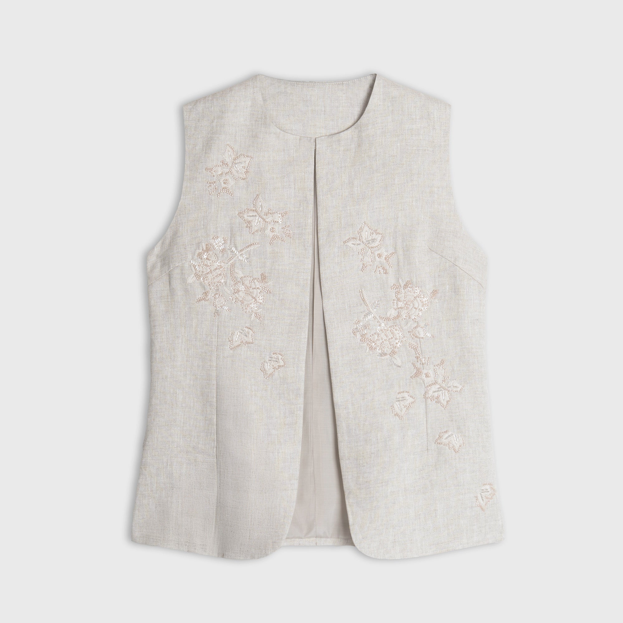 Éclat Beaded Linen Vest