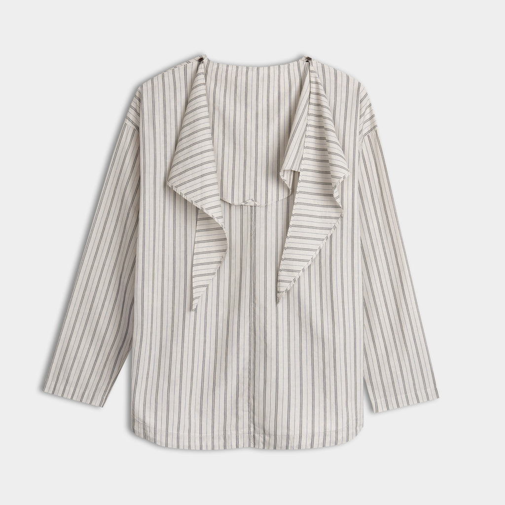 Elara Tie-Neck Stripe Blouse