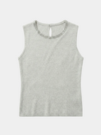 The Astra Wool-Silk Knit Beaded Top