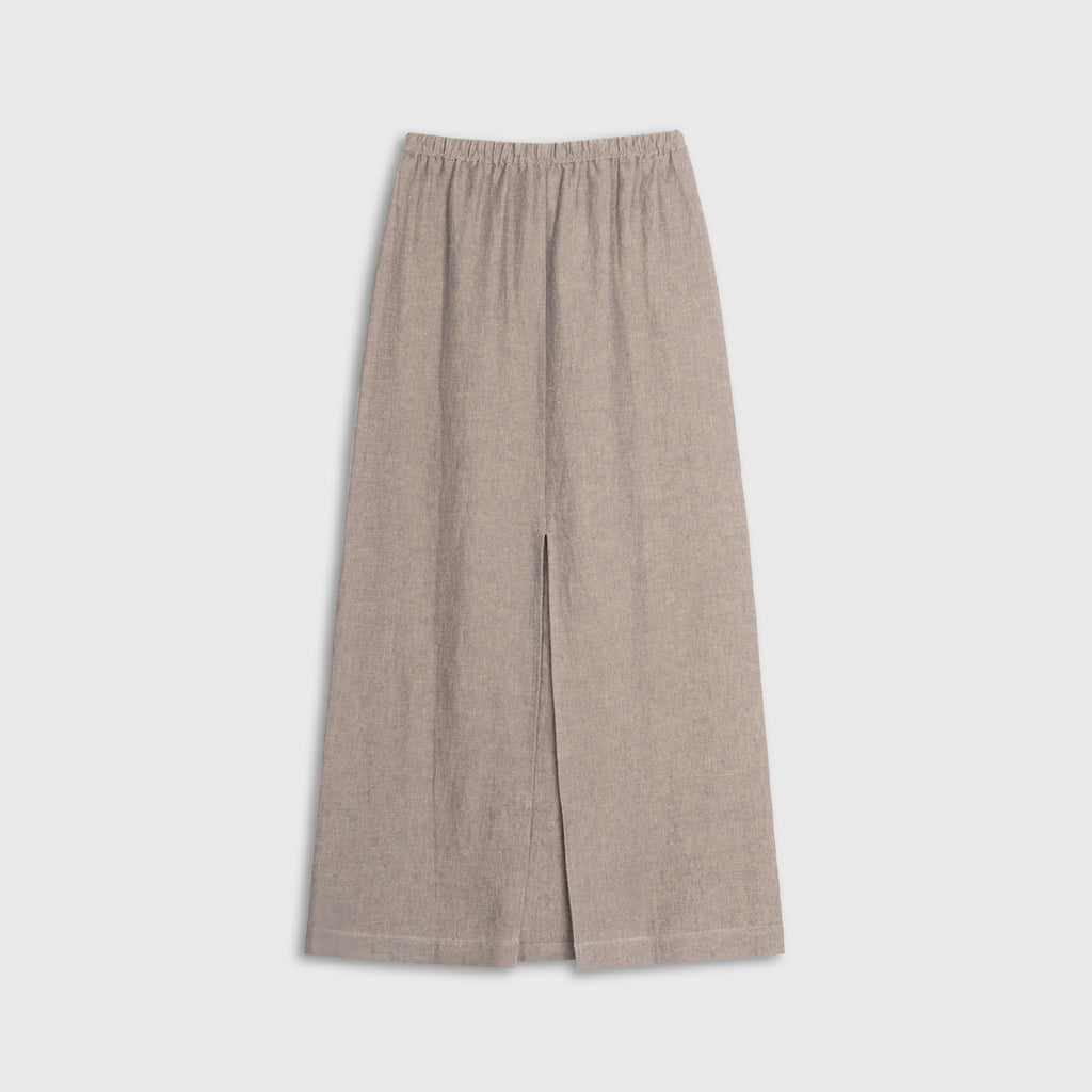 Beige wide-leg skirt on a light gray background