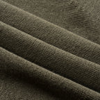 Close-up of olive green fabric with visible texture