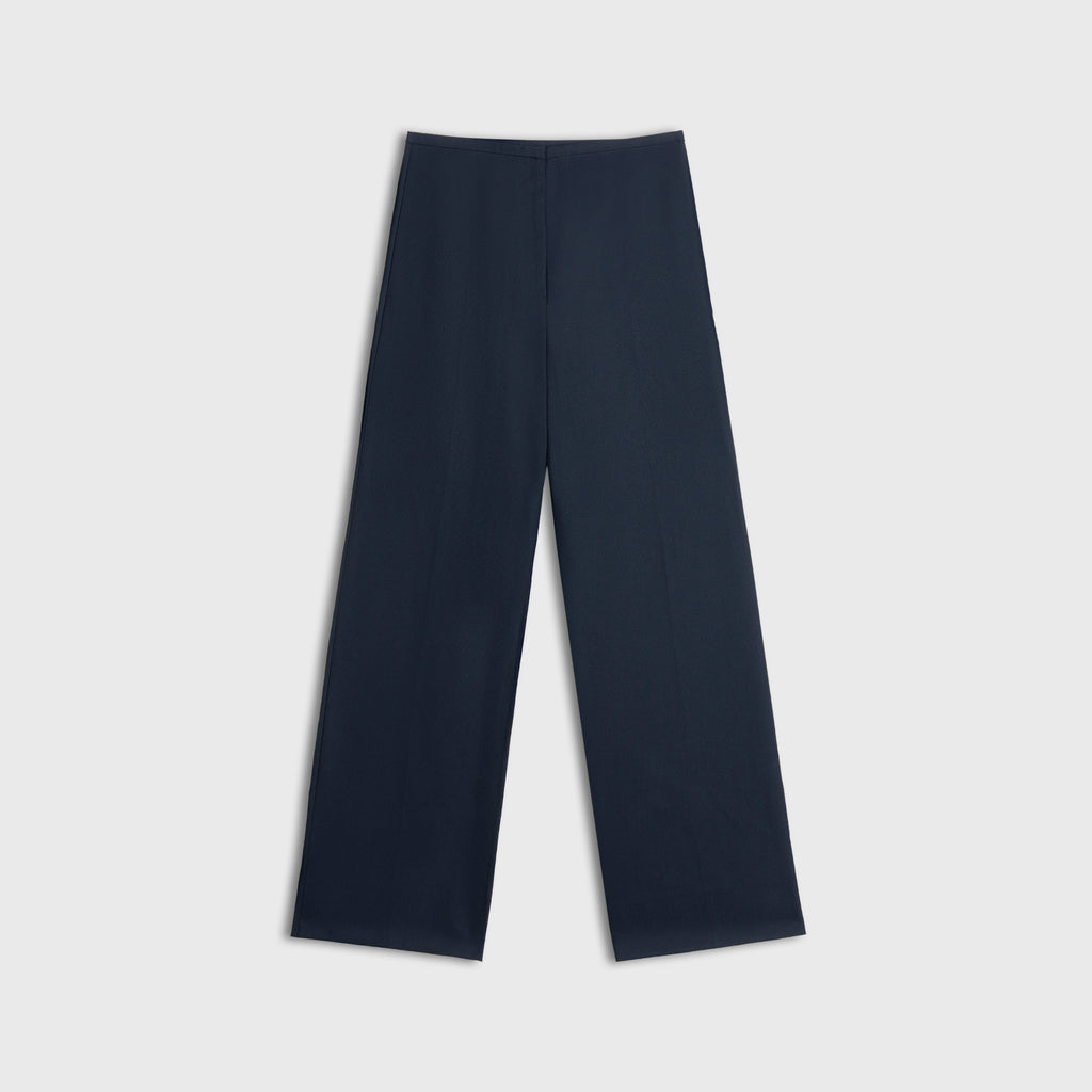 Navy blue pants on a light gray background