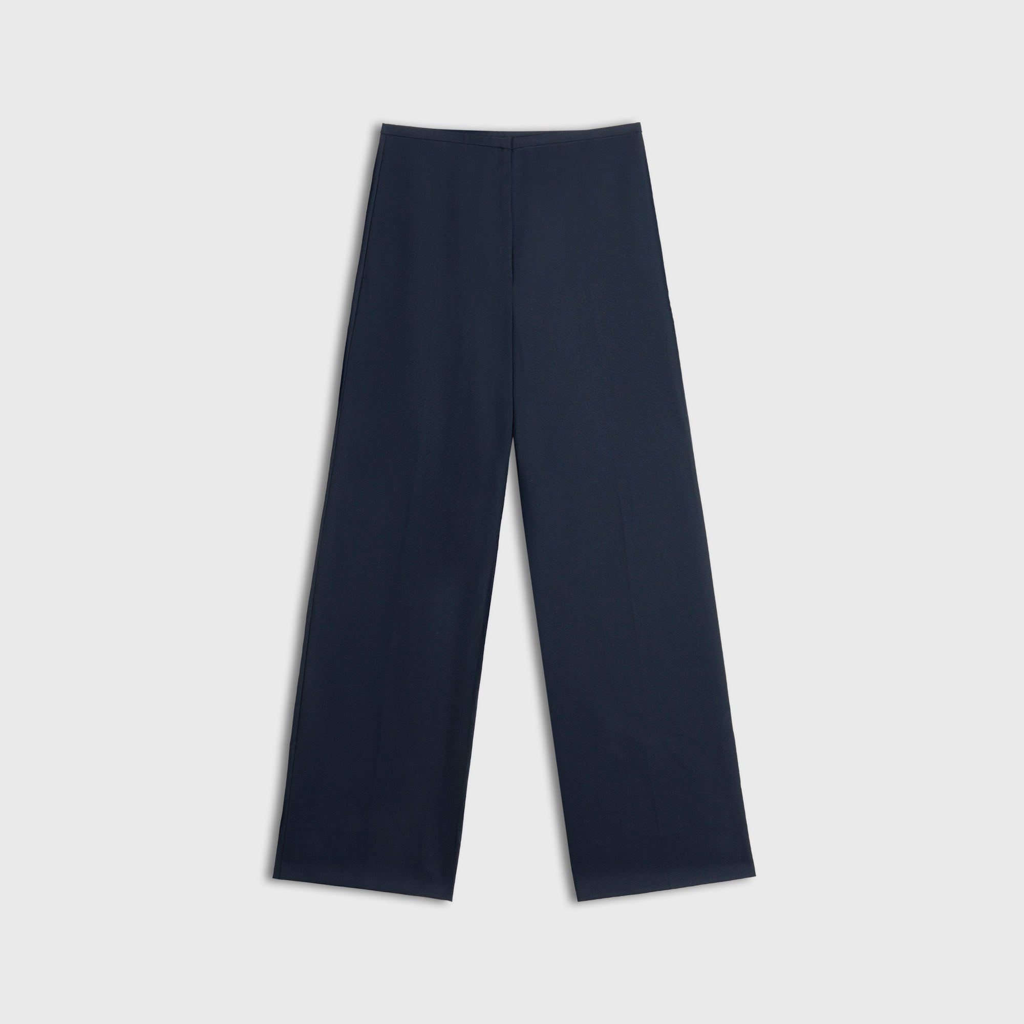 Navy blue pants on a light gray background