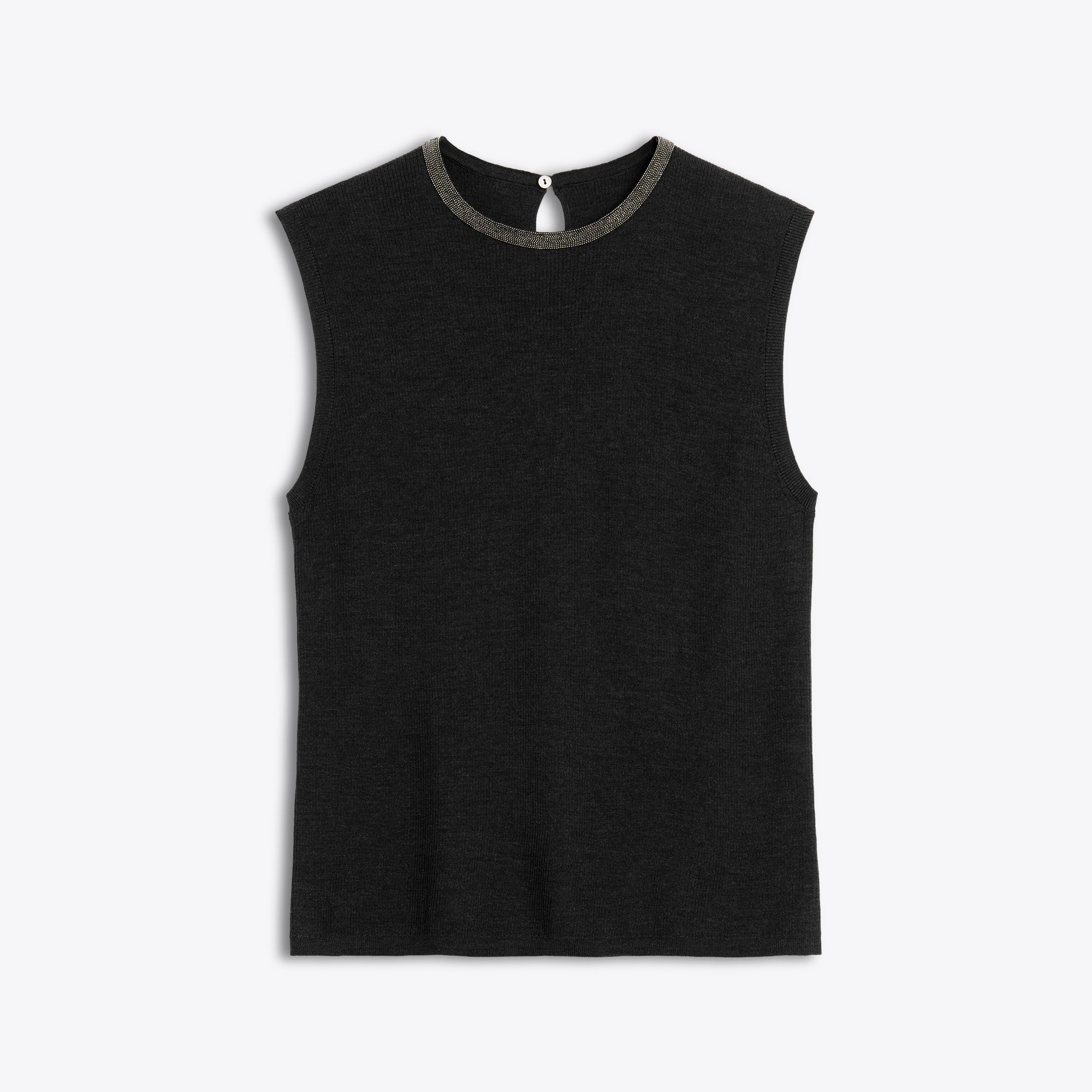 The Astra Wool-Silk Knit Beaded Top