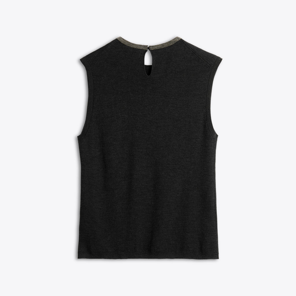 The Astra Wool-Silk Knit Beaded Top