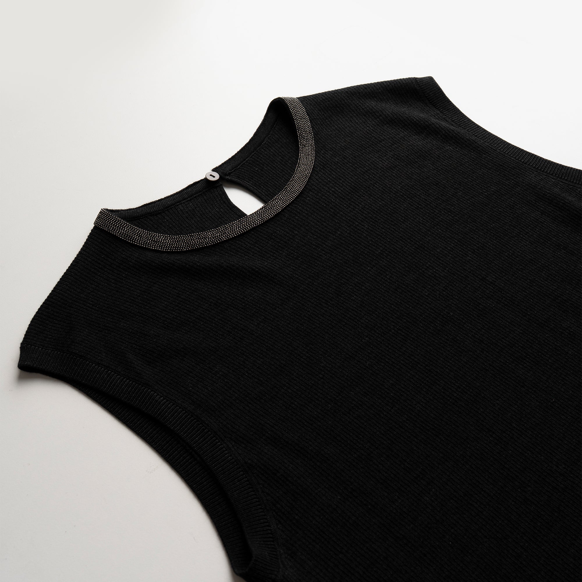 The Astra Wool-Silk Knit Beaded Top