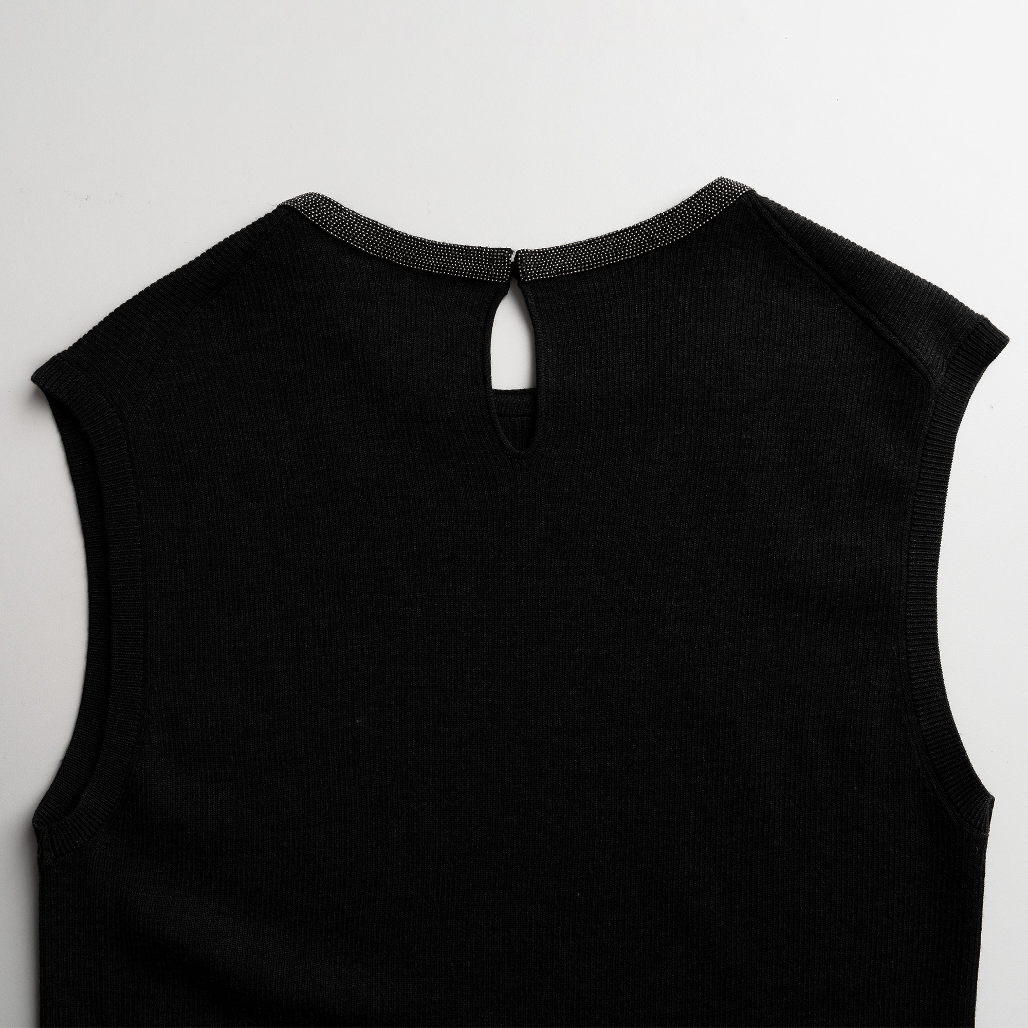 The Astra Wool-Silk Knit Beaded Top