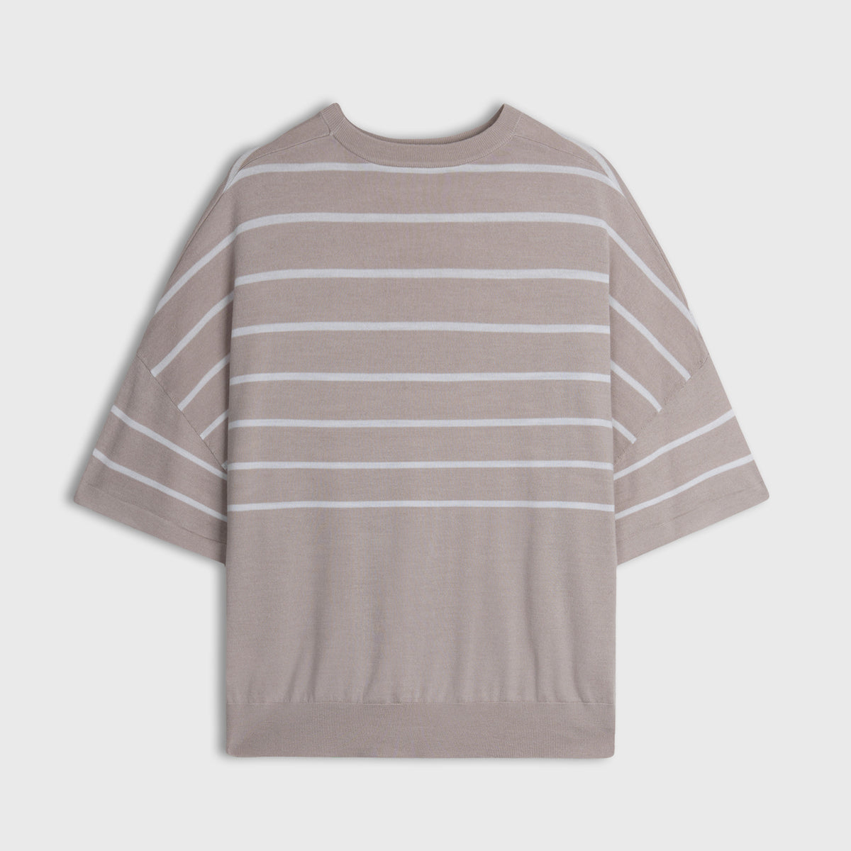 Soft Horizon Stripe Wool Silk Knit Top