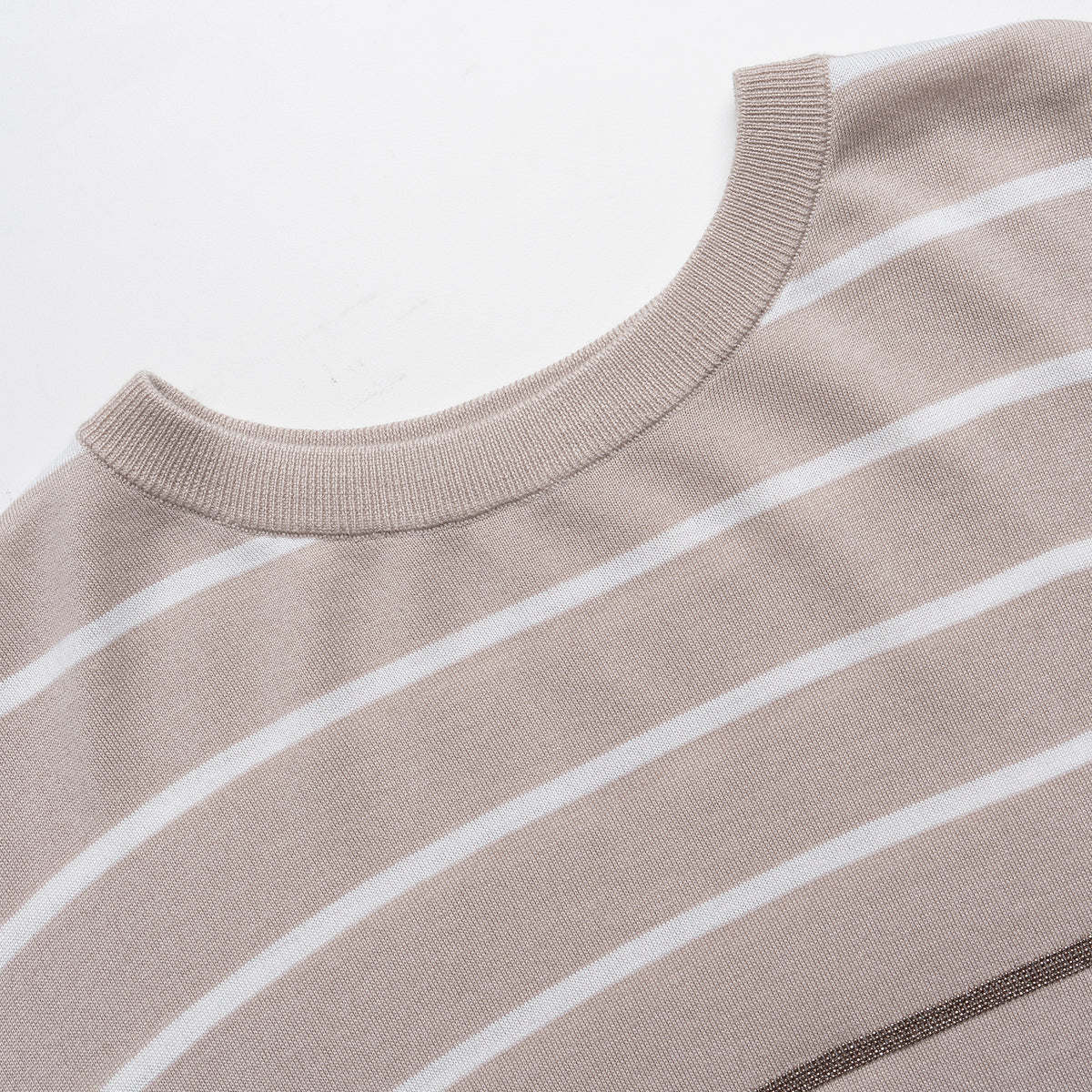 Soft Horizon Stripe Wool Silk Knit Top