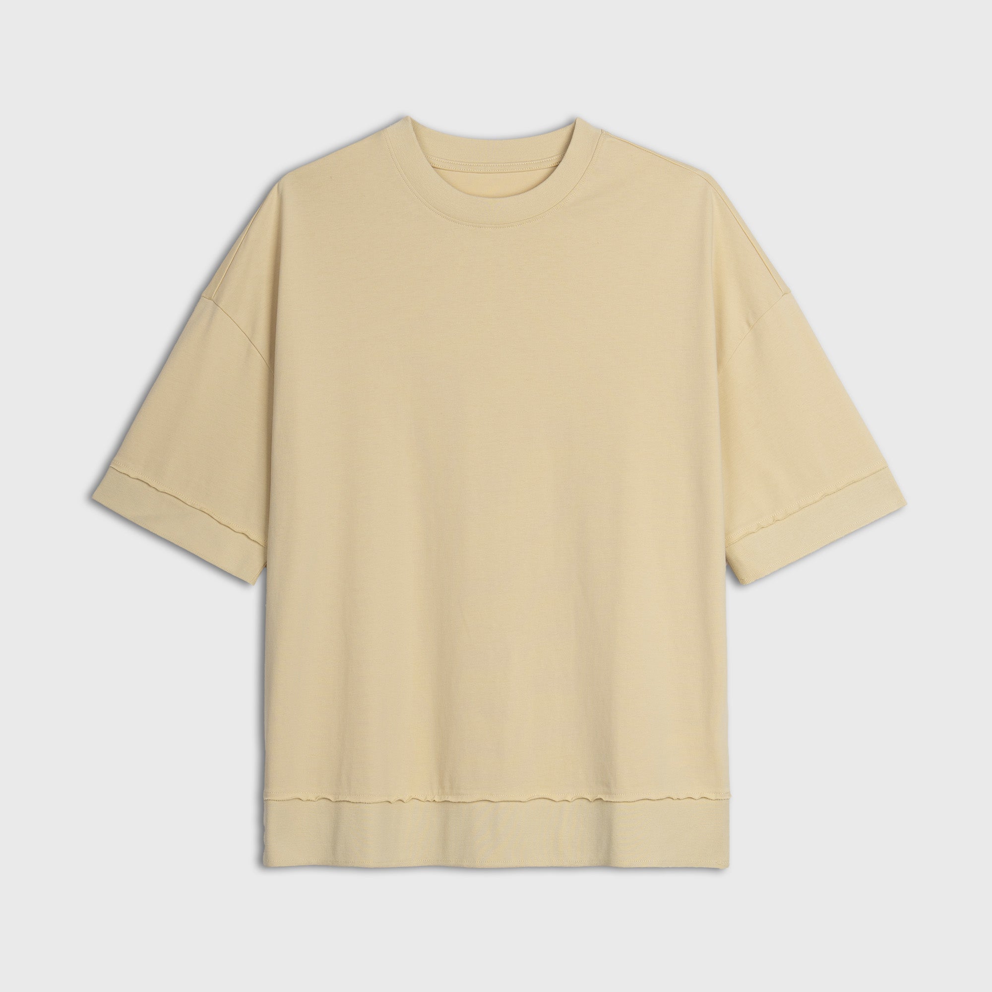 Yellow t-shirt on a light gray background