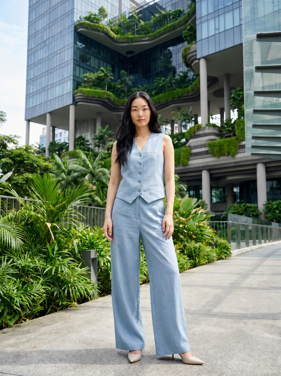 The Aria Linen Vest