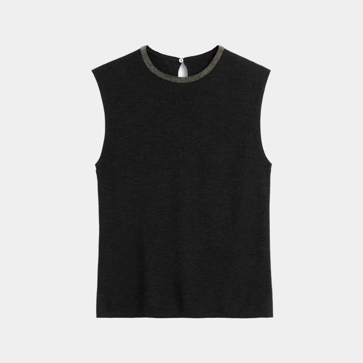 The Astra Wool-Silk Knit Beaded Top