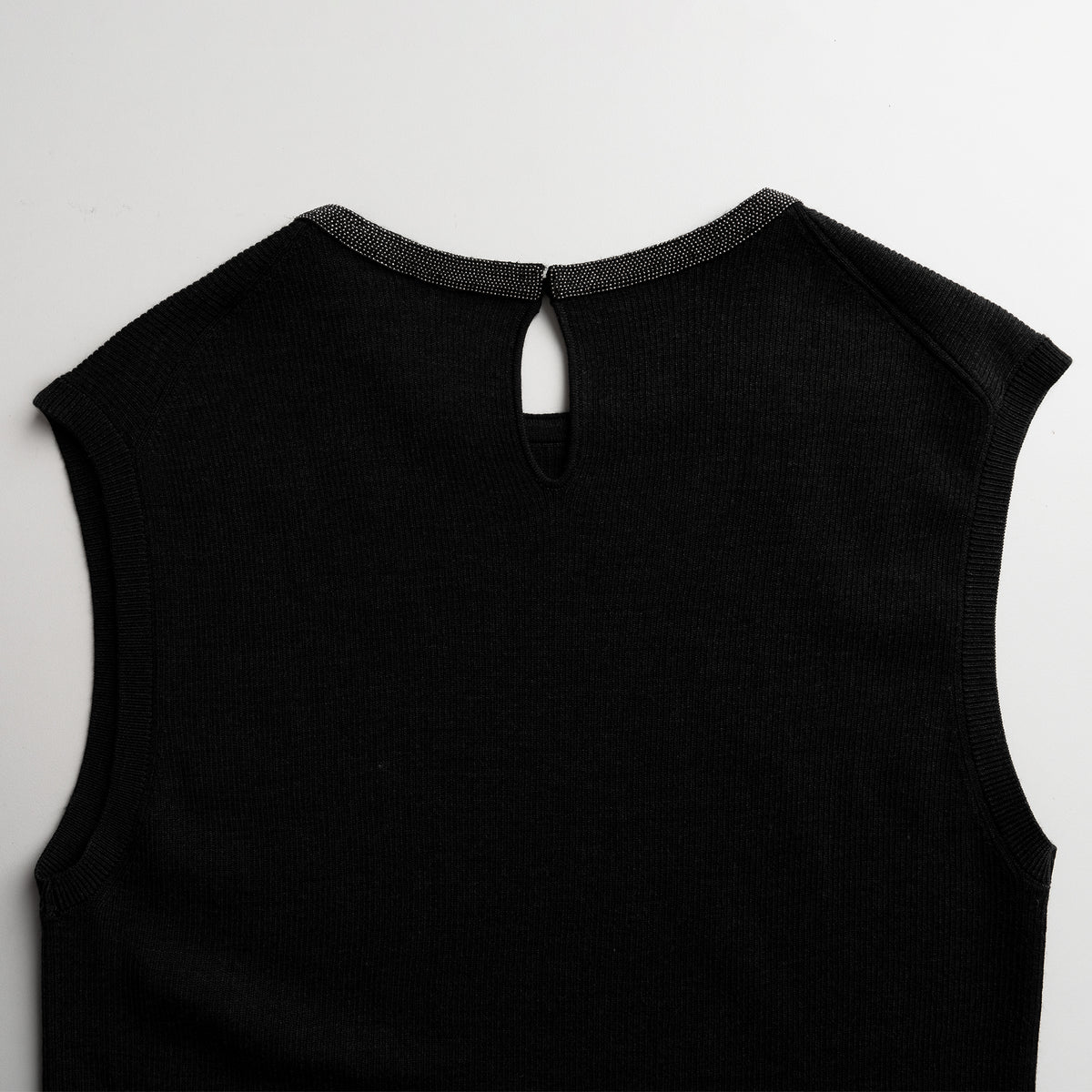 The Astra Wool-Silk Knit Beaded Top