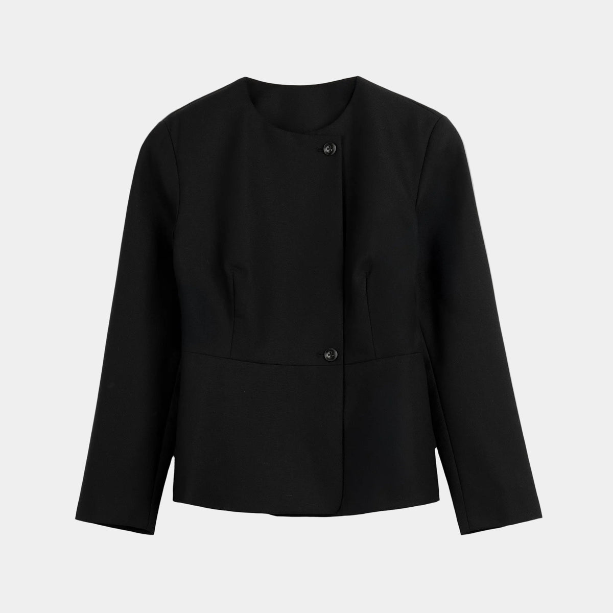 The Atelier Collarless Wool Jacket