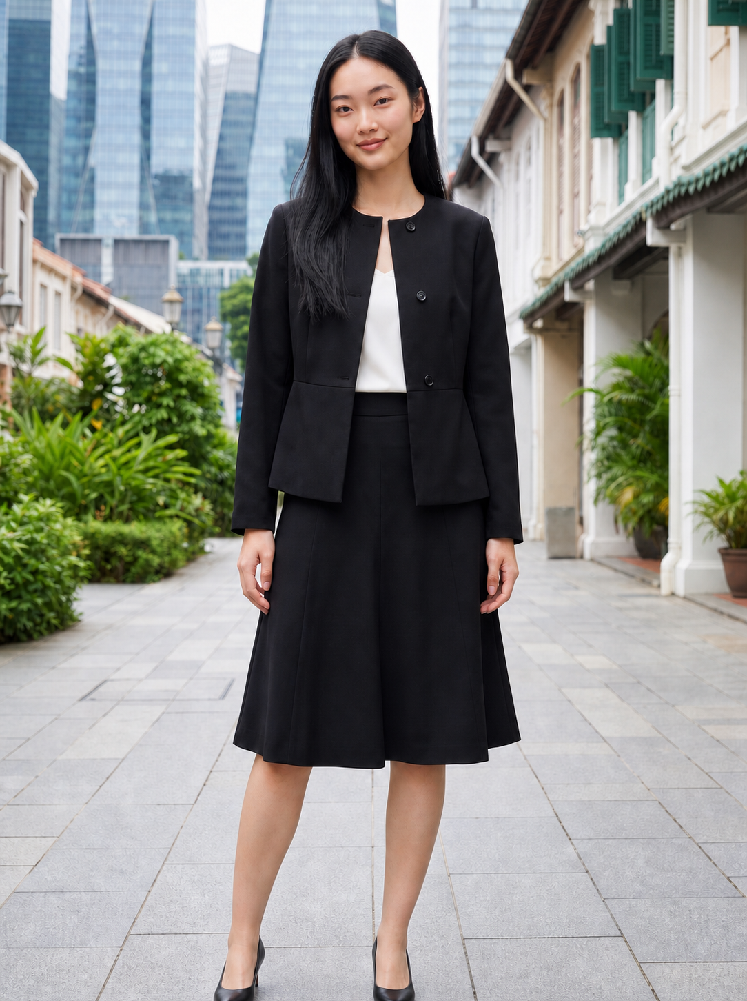 The Atelier Collarless Wool Jacket