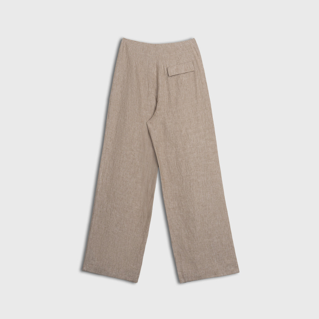Beige pants on a light gray background