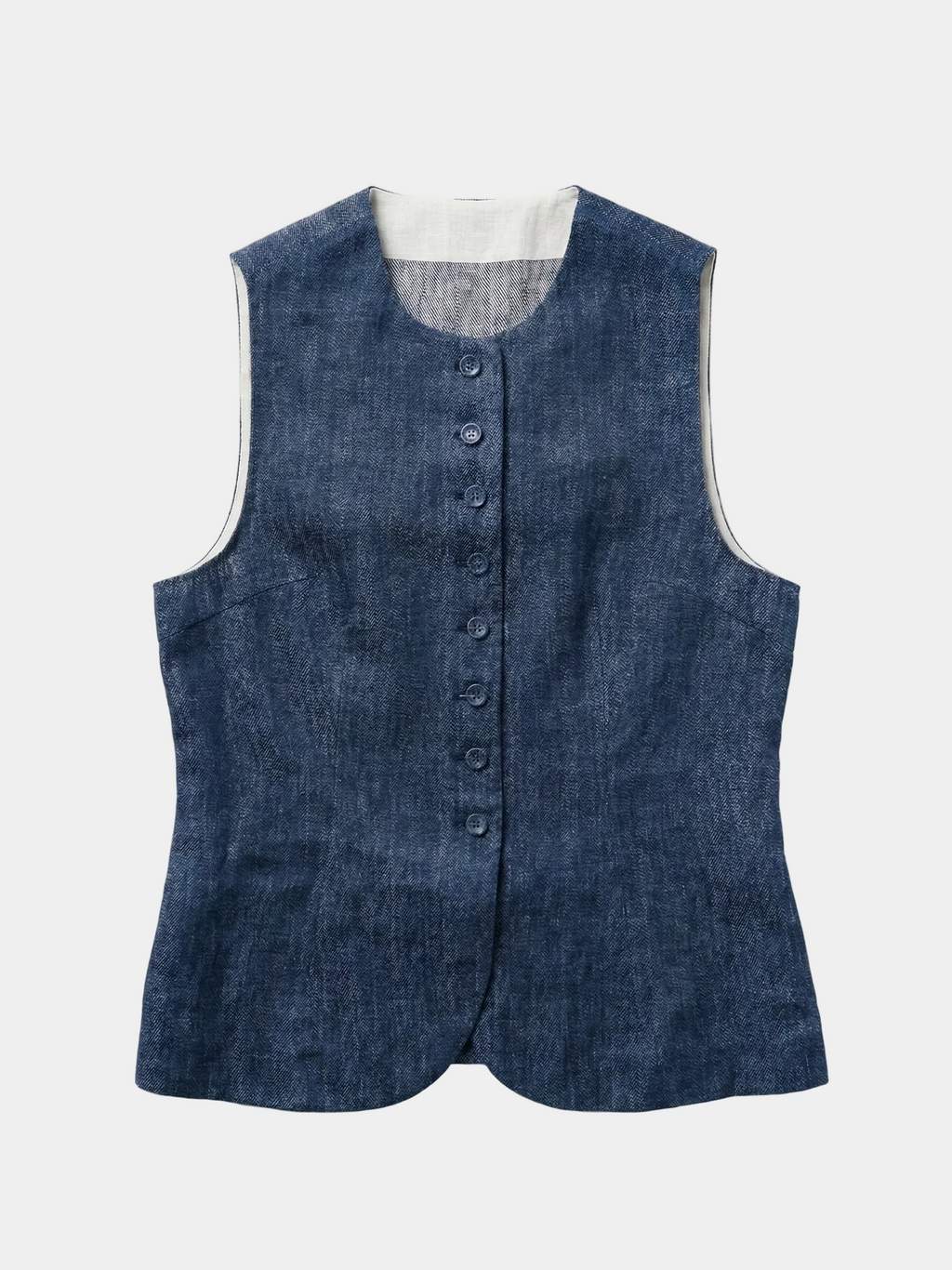 The Éliane Buttoned Linen Vest