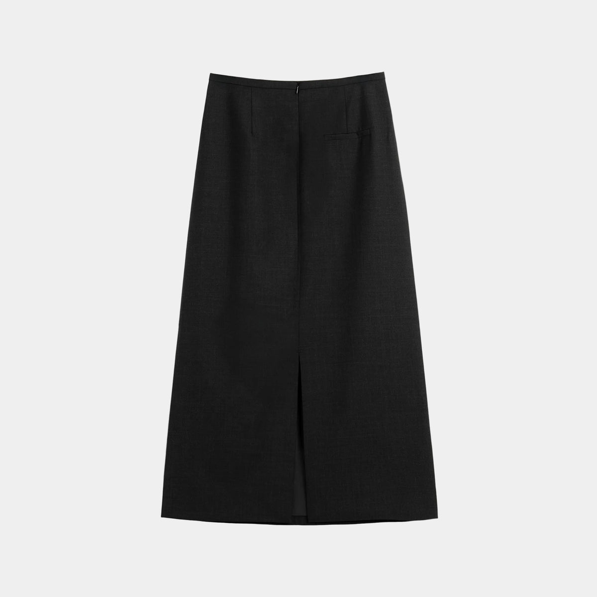Black wool skirt on a light gray background