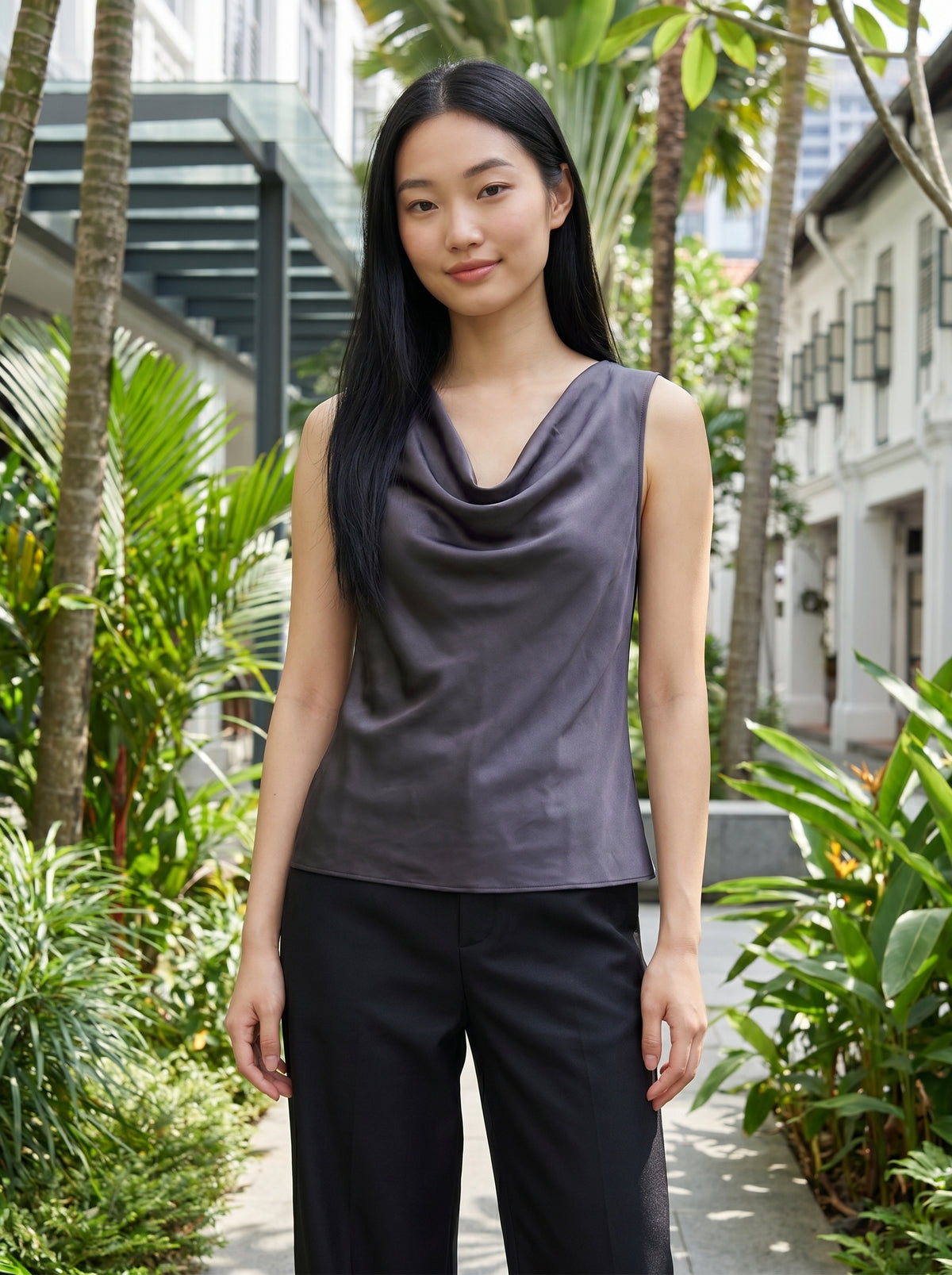 The Selene Acetate Drape Tie-Top