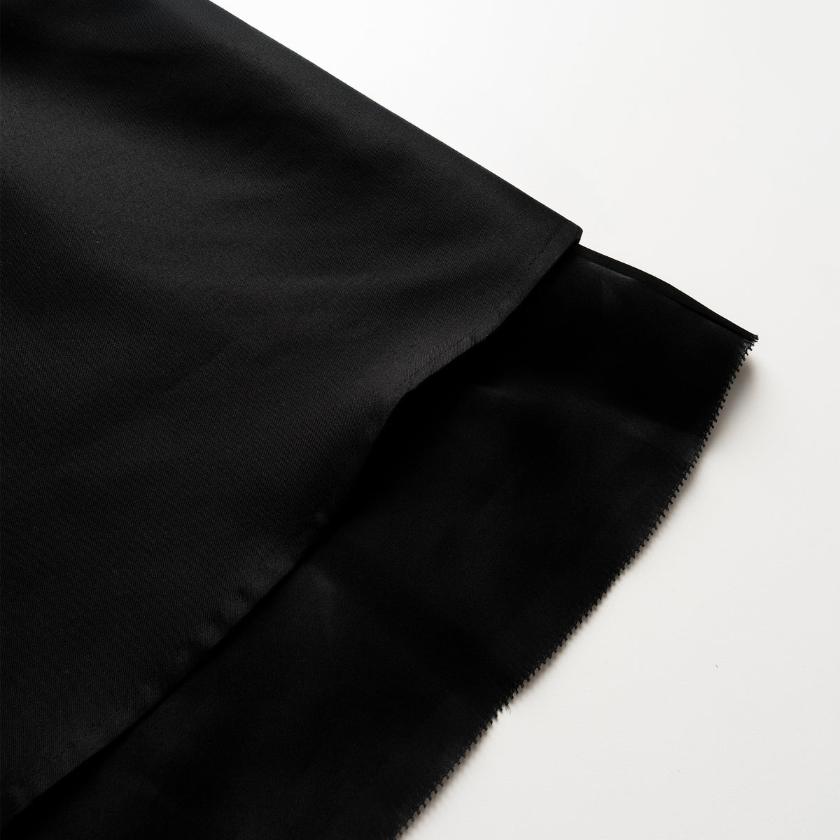 Close-up of black fabric on a white background