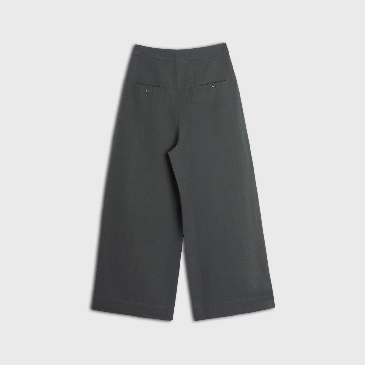 Moss Green wide-leg pants on a light gray background